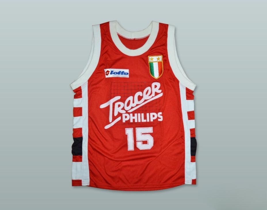 PERSONALIZABLE Cualquier Nombre Número BOB MCADOO 15 OLIMPIA MILANO CAMISETA DE BALONCESTO Cosida S-6XL