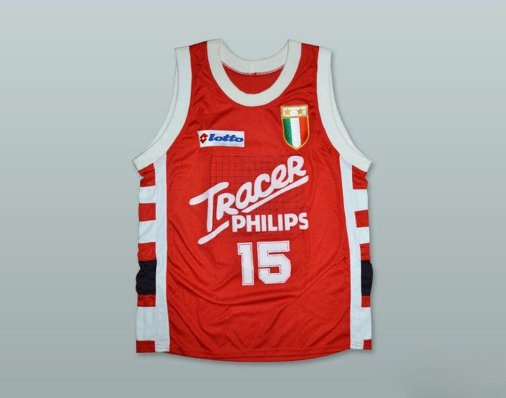 PERSONALIZABLE Cualquier Nombre Número BOB MCADOO 15 OLIMPIA MILANO CAMISETA DE BALONCESTO Cosida S-6XL