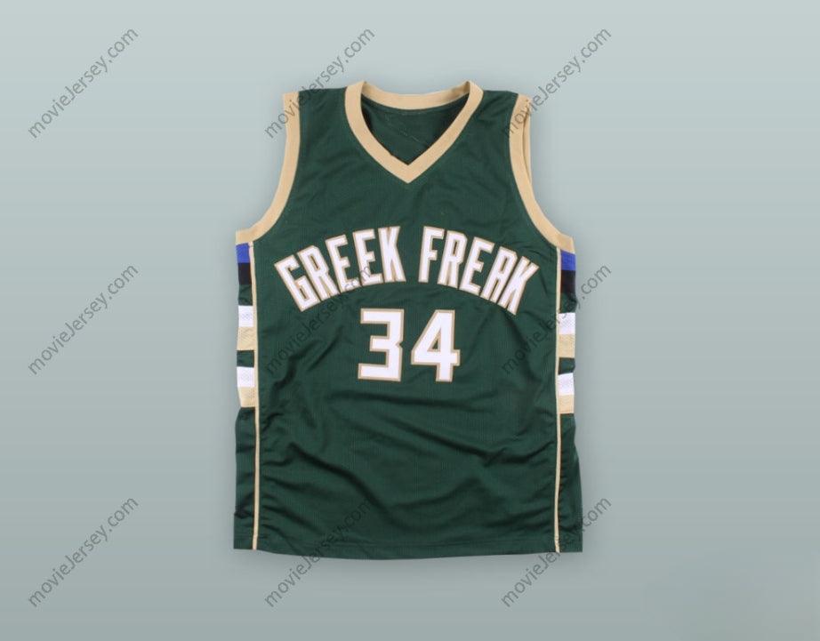 CUSTOM ANY Name Number GIANNIS ANTETOKOUNMPO 34 GREEK FREAK GREEN BASKETBALL JERSEY Top Stitched S-6XL