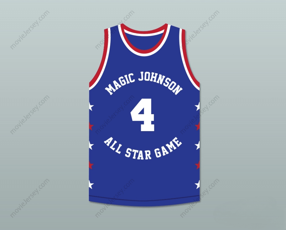 PERSONALIZA CUALQUIER Nombre Número SPUD WEBB 4 MAGIC JOHNSON CAMISETA DE BALONCESTO AZUL DEL PARTIDO ALL-STAR 1988 EVENTO BENÉFICO MIDNIGHT SUMMER'S MAGIC Costura Superior S-6XL