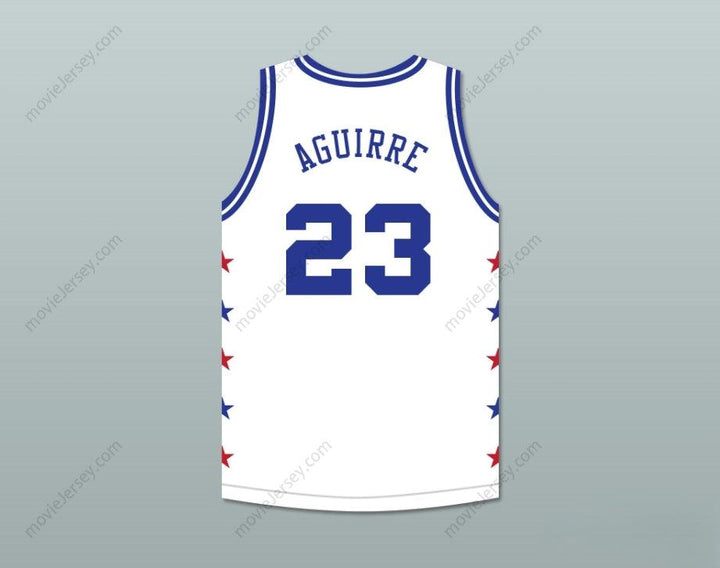 PERSONALIZADO CUALQUIER Nombre Número MARK AGUIRRE 23 MAGIC JOHNSON CAMISETA DE BALONCESTO BLANCA ALL STAR GAME 1990 MIDSUMMER NIGHT'S MAGIC EVENTO BENÉFICO Costuras de primera S-6XL