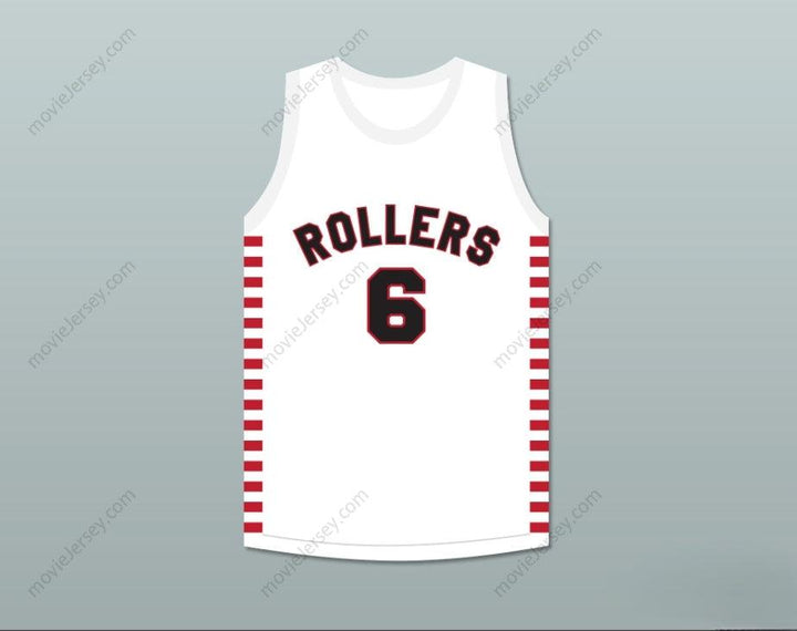 PERSONALIZA CUALQUIER Nombre Número HANK BEENDERS 6 PROVIDENCE STEAMROLLERS JERSEY DE BALONCESTO BLANCO 2 Costuras Superior S-6XL