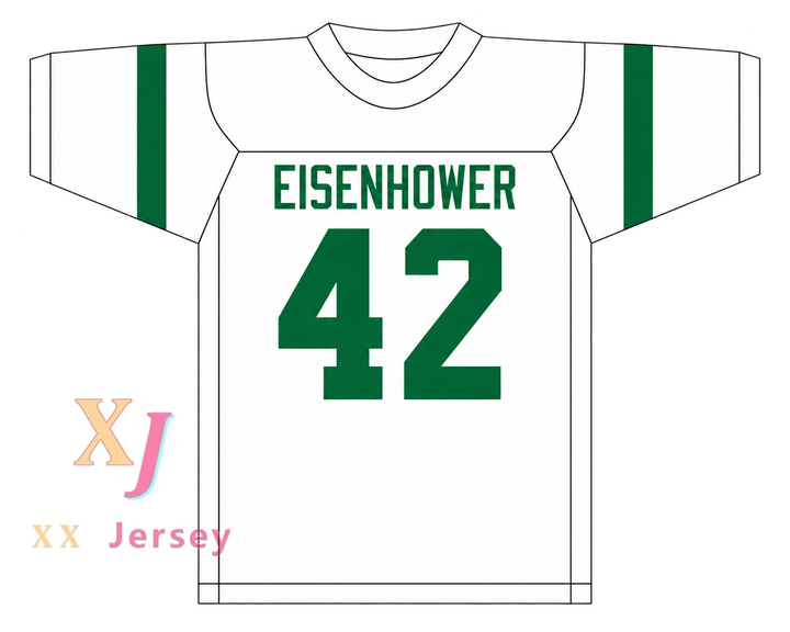 Custom Ronnie Lott 42 Eisenhower High School Eagles Green Football Jersey