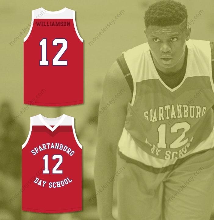 PERSONALIZA Cualquier Nombre Número ZION WILLIAMSON 12 ESCUELA DIURNA GRIFFINS ROJA CAMISETA BALONCESTO 2 Cosida S-6XL