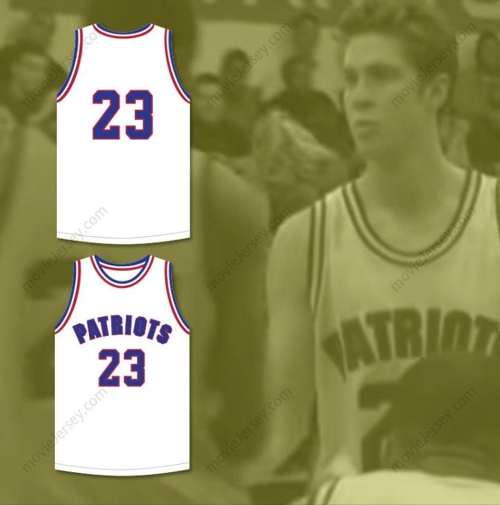 PERSONALIZABLE Cualquier Nombre Número NOAH GREGGORY 23 WILL FOSTER HIGH SCHOOL PATRIOTS CAMISETA DE BALONCESTO BLANCA ZAPATILLAS ROJAS Costura Superior S-6XL