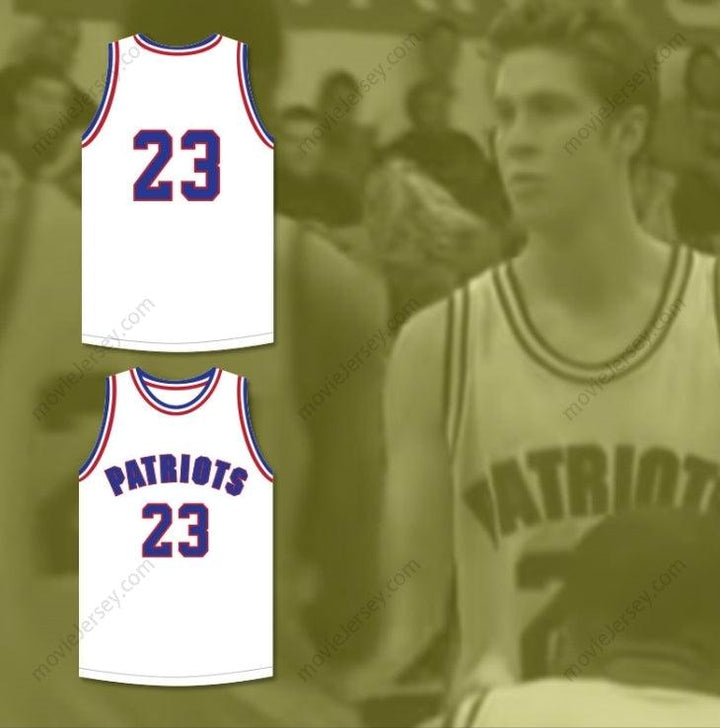 PERSONALIZABLE Cualquier Nombre Número NOAH GREGGORY 23 WILL FOSTER HIGH SCHOOL PATRIOTS CAMISETA DE BALONCESTO BLANCA ZAPATILLAS ROJAS Costura Superior S-6XL