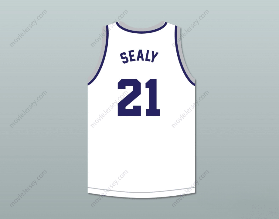 PERSONALIZA Cualquier Nombre Número MALIK SEALY 21 Camiseta de baloncesto blanca del instituto ST. NICHOLAS OF TOLENTINE Cosida S-6XL