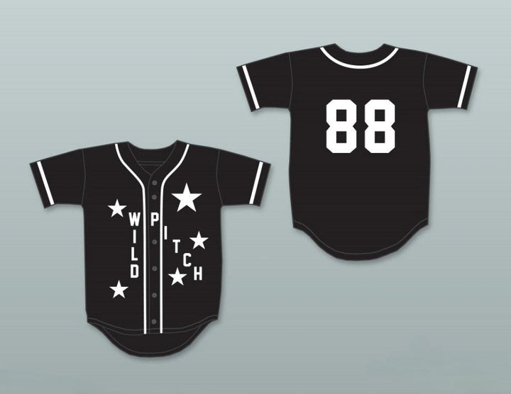Camiseta de béisbol negra con cualquier nombre y número WILD PITCH 88, cosida, tallas S-6XL