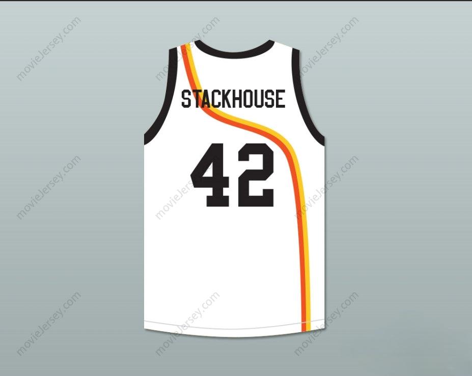 CUSTOM ANY Name Number JERRY STACKHOUSE 42 ROSWELL RAYGUNS WHITE BASKETBALL JERSEY Top Stitched S-6XL