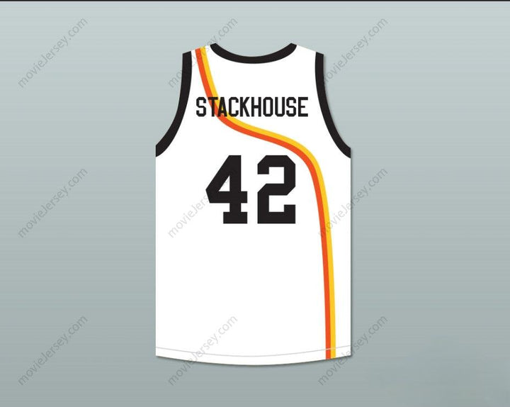 CUSTOM ANY Name Number JERRY STACKHOUSE 42 ROSWELL RAYGUNS WHITE BASKETBALL JERSEY Top Stitched S-6XL