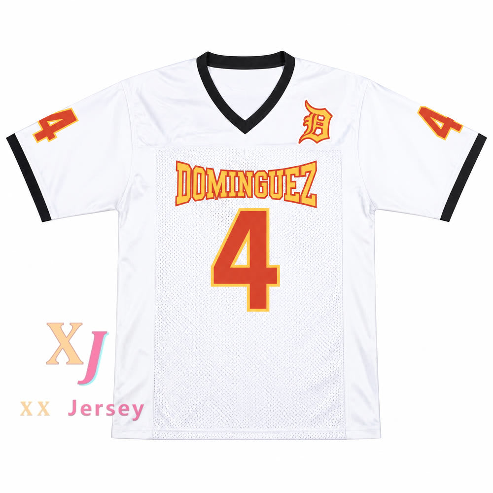 PERSONALIZADO Cualquier Nombre Número RICHARD SHERMAN 4 MANUEL DOMINGUEZ HIGH SCHOOL BLANCO CAMISETA DE FÚTBOL Top Cosido S-6XL