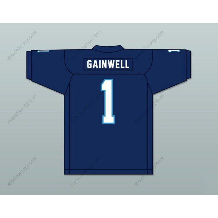 CUSTOM ANY Name NAVY BLUE KENNETH GAINWELL 1 YAZOO COUNTY HIGH SCHOOL PANTHERS FOOTBALL JERSEY Top Stitched S-6XL