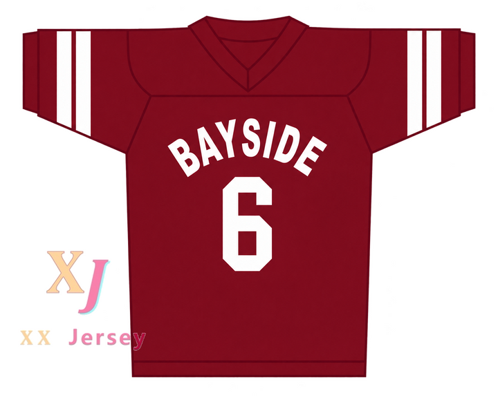 Custom AC Slater 6 Bayside Tigers Maroon Football Jersey