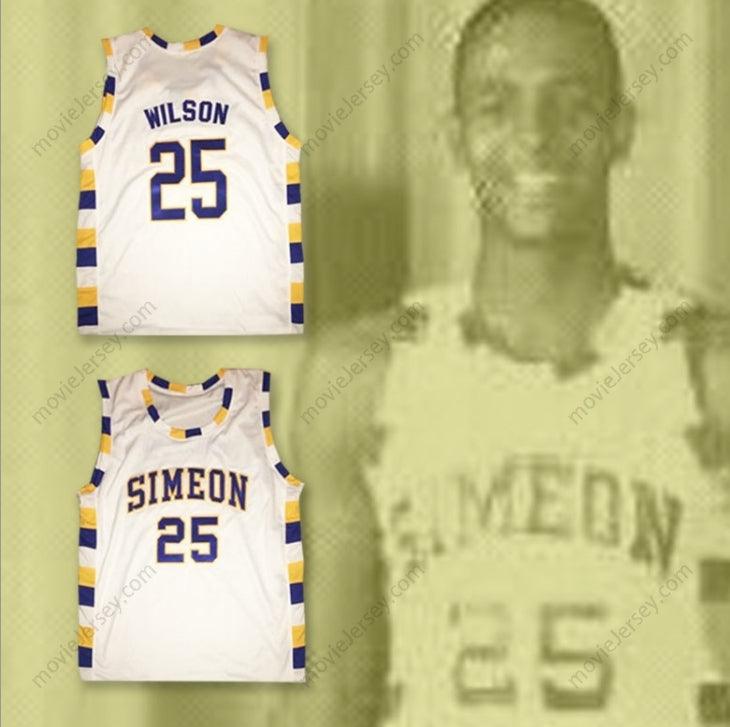 PERSONALIZADO Cualquier Nombre Número BEN WILSON 25 SIMEON CAREER ACADEMY WOLVERINES CAMISETA BALONCESTO BLANCA Parte Superior Cosida S-6XL