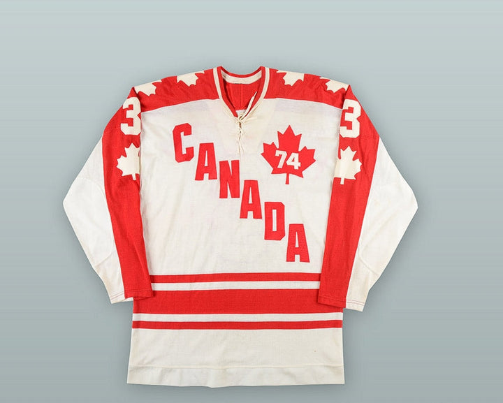 Custom 1974 WHA J.C. TREMBLAY 3 TEAM CANADA WHITE HOCKEY JERSEY Top Stitched