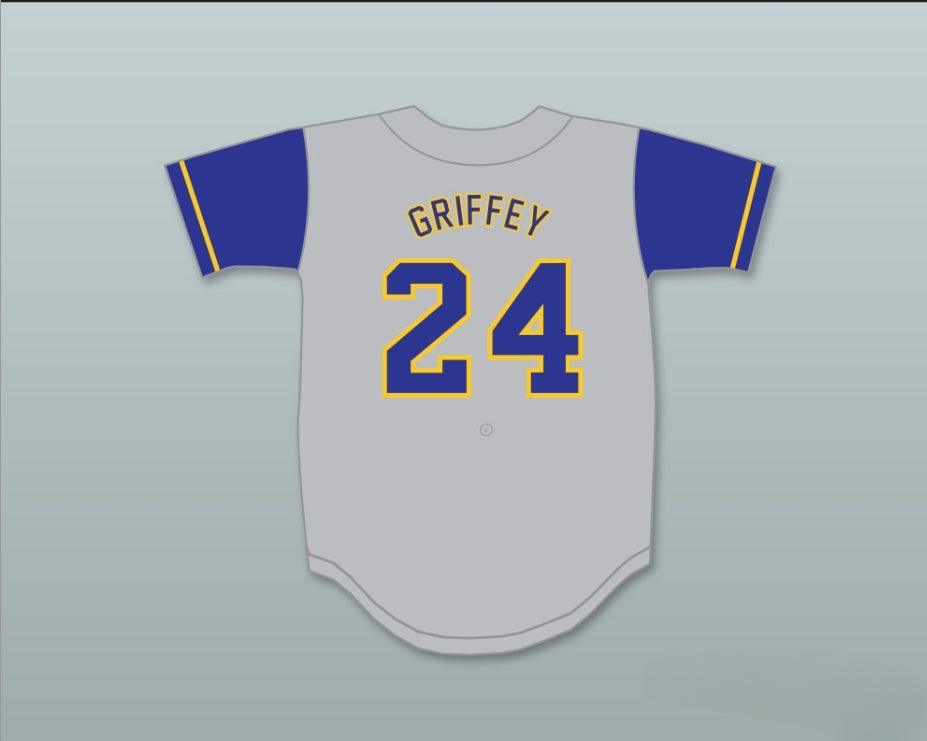 Camiseta de béisbol gris de los Crusaders de la escuela secundaria Archbishop con el número 24 de Ken Griffey Jr. personalizada con cualquier nombre, 4 costuras superiores S-6XL