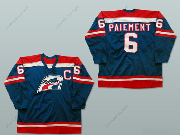 Custom Any Name Number Rosaire Paiement 6 Indianapolis WHA Blue Hockey Jersey Top Stitched S-6XL