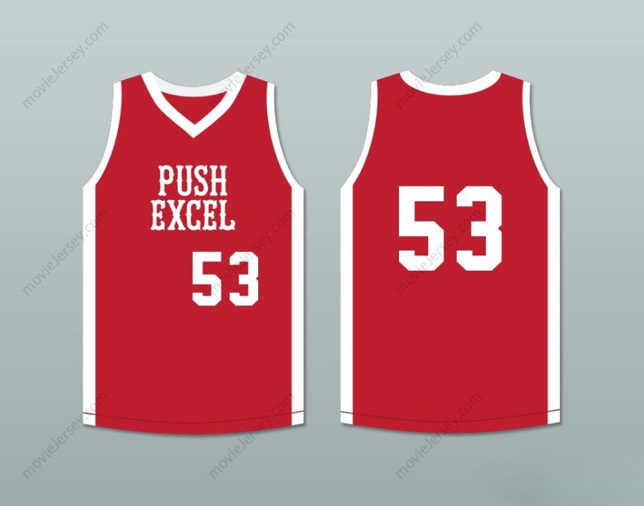 PERSONALIZA cualquier Nombre Número CLIFF LEVINGSTON 53 PUSH EXCEL BALONCESTO CLÁSICO ROJO JERSEY 1985 EVENTO BENÉFICO Costura Superior S-6XL