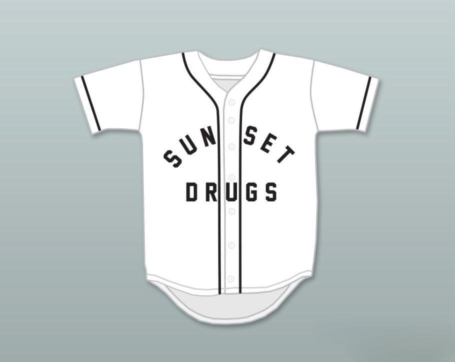 Custom Any Name Number ANDRE DAWSON 10 SUNSET DRUGS LITTLE LEAGUE WHITE BASEBALL JERSEY 1 Top Stitched S-6XL
