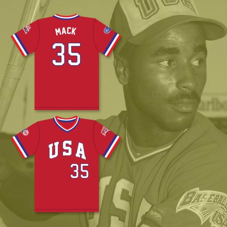 Personalizado Cualquier Nombre Número SHANE MACK 35 1984 USA EQUIPO ROJO CAMISETA DE BÉISBOL Top Cosido S-6XL