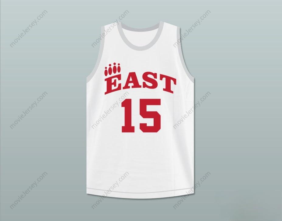 CUSTOM ANY Name Number CHAD DANFORTH 15 EAST HIGH SCHOOL WILDCATS WHITE PRACTICE BASKETBALL JERSEY Top Stitched S-6XL