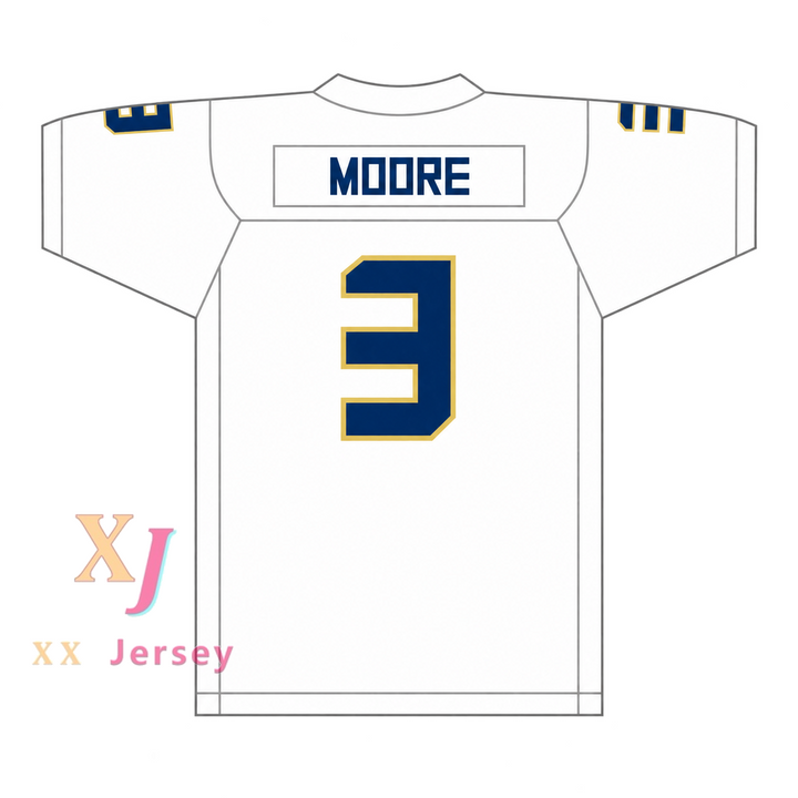 Custom Skyy Moore 3 Shady Side Academy Bulldogs Football Jersey
