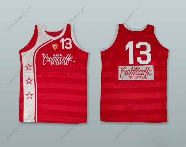 PERSONALIZA CUALQUIER Nombre Número ESTRELLA ROJA DE BELGRADO SERBIA YUGOSLAVIA 13 CAMISETA DE BALONCESTO ROJA Superior Cosida S-6XL