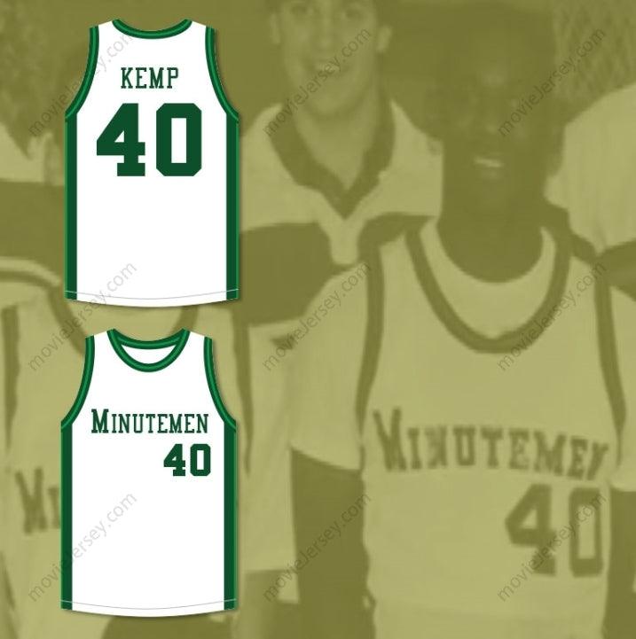 PERSONALIZA Cualquier Nombre Número SHAWN KEMP 40 CONCORD HIGH SCHOOL MINUTEMEN Camiseta Baloncesto Blanca Cosida S-6XL