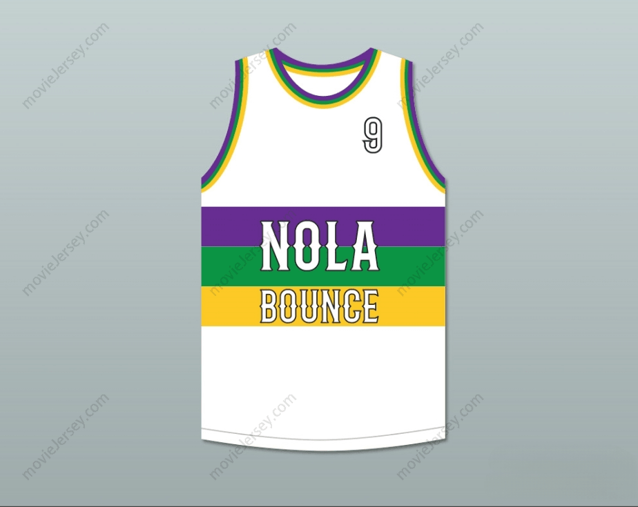 CUSTOM ANY Name Number SISSY NOBBY 9 NOLA BOUNCE WHITE BASKETBALL JERSEY Top Stitched S-6XL