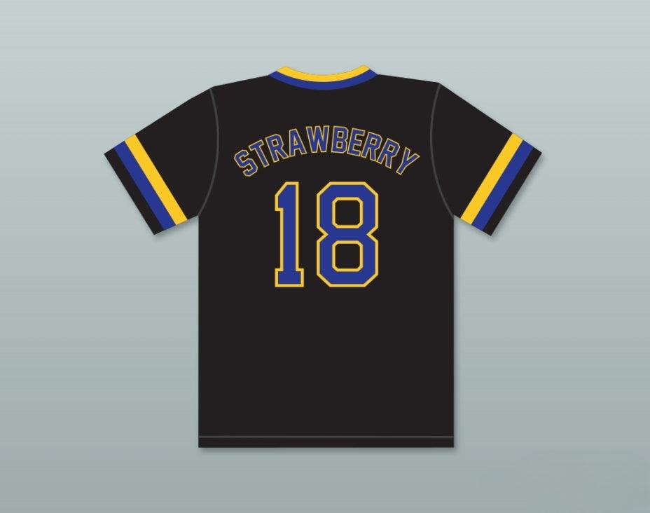Camiseta de béisbol negra para hombre, con cualquier nombre y número personalizado de DARRYL STRAWBERRY 18, de los COUGARS de la escuela secundaria CRENSHAW, costuras de primera calidad, tallas S-6XL