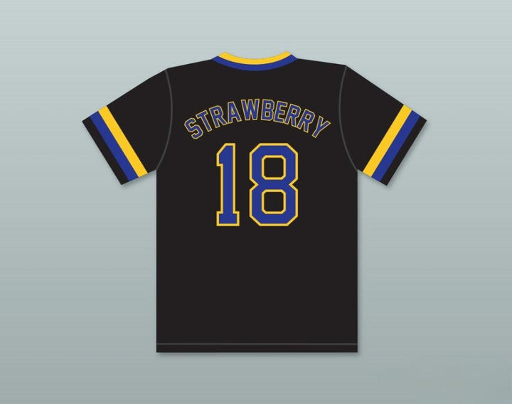 Camiseta de béisbol negra para hombre, con cualquier nombre y número personalizado de DARRYL STRAWBERRY 18, de los COUGARS de la escuela secundaria CRENSHAW, costuras de primera calidad, tallas S-6XL