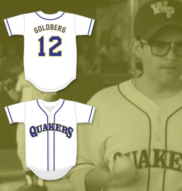 Camiseta de béisbol blanca personalizada con cualquier nombre y número, BARRY GOLDBERG 12 WILLIAM PENN ACADEMY QUAKERS, talla S-6XL, cosida