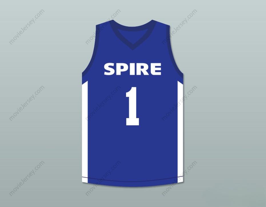 CUSTOM ANY Name Number LAMELO BALL 1 SPIRE BLUE BASKETBALL JERSEY Top Stitched S-6XL