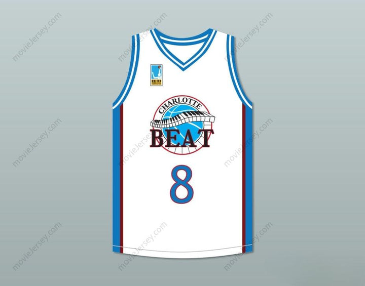 PERSONALIZA CUALQUIER Nombre Número JAMAL JEFFRIES 8 CAMISETA DE BALONCESTO CHARLOTTE BEAT AWAY CON PARCHE UBA JUWANNA MANN Cosido en la parte superior S-6XL