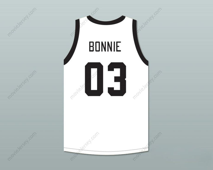 PERSONALIZA Cualquier Nombre Número BONNIE & CLYDE ESTRELLAS CRIMINALES BONNIE 03 CAMISETA BLANCA DE BALONCESTO con Costuras S-6XL