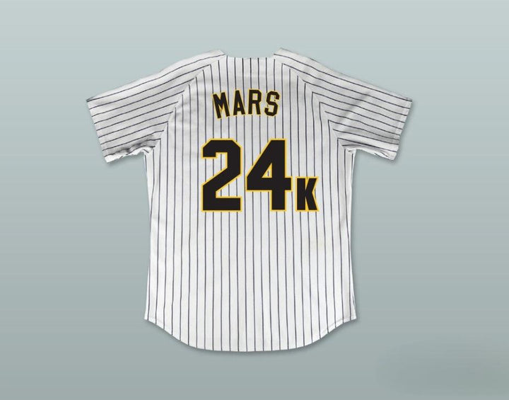 Camiseta de béisbol BRUNO MARS 24K HOOLIGANS a rayas blancas, personalizada con cualquier nombre y número, BET AWARDS, con costuras superiores, tallas S-6XL