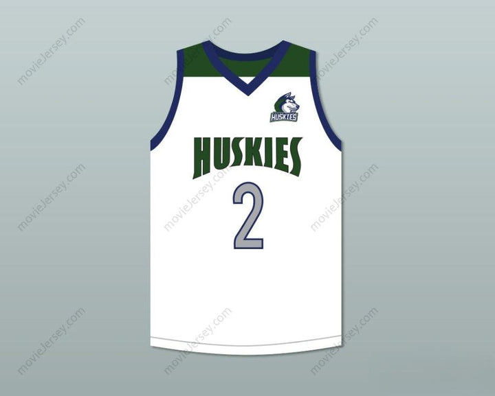 Camiseta de baloncesto blanca personalizada con cualquier nombre y número LONZO BALL 2 CHINO HILLS HUSKIES con parche y costuras superiores S-6XL