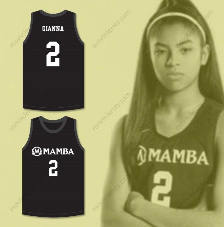 PERSONALIZADO Cualquier Nombre Número GIANNA 2 MAMBA BALLERS Negro CAMISETA DE BALONCESTO Cosida S-6XL