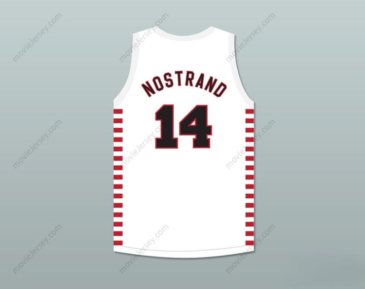 PERSONALIZA Cualquier Nombre Número GEORGE NOSTRAND 14 PROVIDENCE STEAMROLLERS JERSEY BLANCO DE BALONCESTO 2 Cosido Superior S-6XL