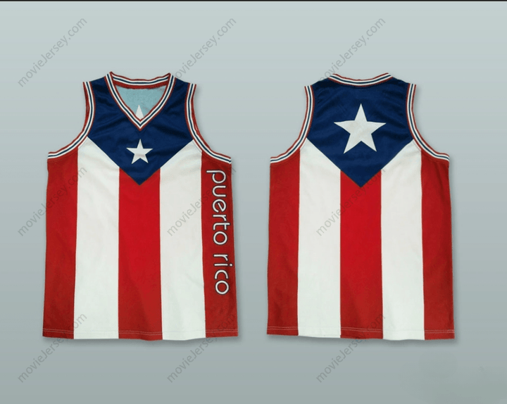 PERSONALIZADA Cualquier Nombre Número BANDERA DE PUERTO RICO CAMISETA DE BALONCESTO 1 Arriba Cosida S-6XL