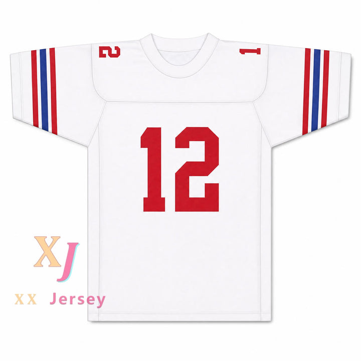 CAMISETA DE FÚTBOL BLANCA DE LOS KNIGHTS DE TERRY BRADSHAW 12 DE SECUNDARIA PERSONALIZADA Todas las tallas S-6XL