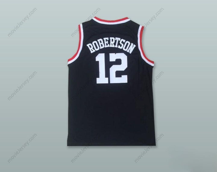 PERSONALIZA Cualquier Nombre Número OSCAR ROBERTSON 12 Camiseta de Baloncesto Negra Cosida S-6XL