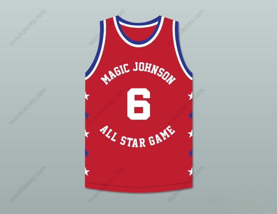 PERSONALIZA CUALQUIER Nombre Número TRENT TUCKER 6 MAGIC JOHNSON ALL STAR GAME CAMISETA ROJA DE BALONCESTO 1990 EVENTO BENÉFICO MIDSUMMER NIGHT'S MAGIC Confección Premium S-6XL