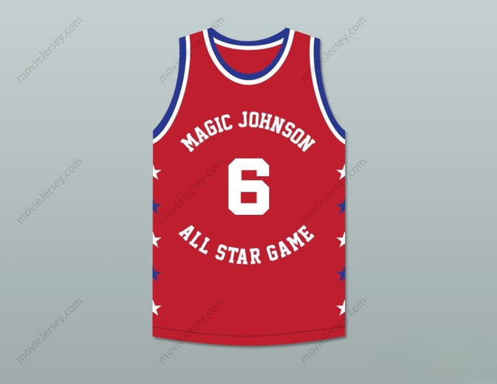 PERSONALIZA CUALQUIER Nombre Número TRENT TUCKER 6 MAGIC JOHNSON ALL STAR GAME CAMISETA ROJA DE BALONCESTO 1990 EVENTO BENÉFICO MIDSUMMER NIGHT'S MAGIC Confección Premium S-6XL