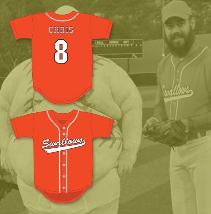 Personalizado Cualquier Nombre Número CHRIS PONTIUS 8 GOLONDRINAS JUGAR BÉISBOL NARANJA CAMISETA DE BÉISBOL Parte Superior Cosida S-6XL