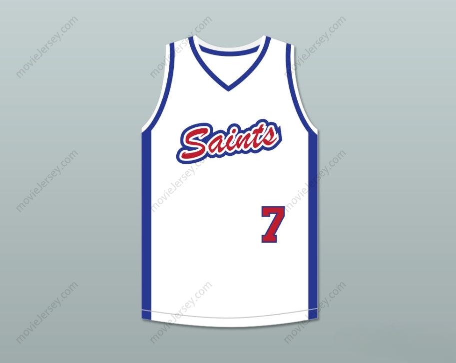 CUSTOM ANY Name Number LOS SANTOS SAINTS 7 WHITE BASKETBALL JERSEY Top Stitched S-6XL