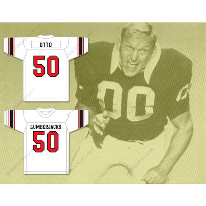 PERSONALIZA Cualquier Nombre Número JIM OTTO 50 WAUSAU EAST HIGH SCHOOL LUMBERJACKS Camiseta de Fútbol Cosida S-6XL