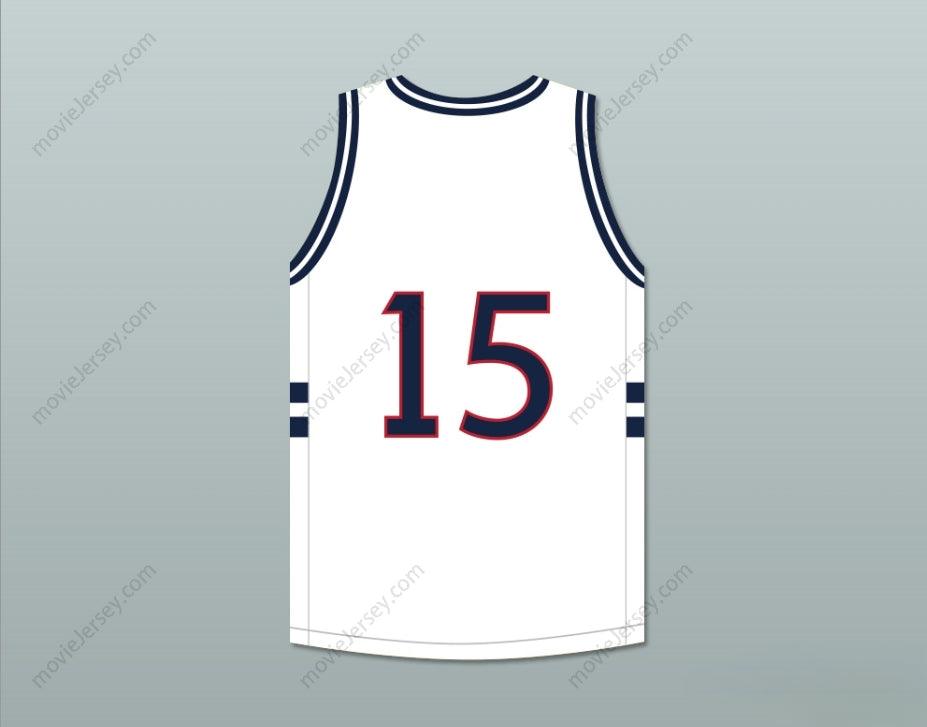 PERSONALIZADO Cualquier Nombre Número JERMAINE COLE 15 BULLDOGS HIGH SCHOOL BLANCO CAMISETA BALONCESTO Cosido S-6XL