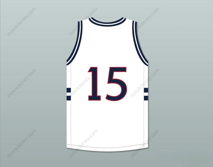 PERSONALIZADO Cualquier Nombre Número JERMAINE COLE 15 BULLDOGS HIGH SCHOOL BLANCO CAMISETA BALONCESTO Cosido S-6XL