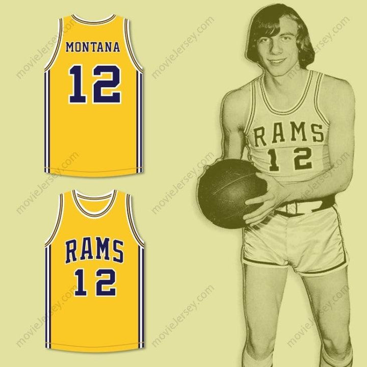 CUSTOM ANY Name Number JOE MONTANA 12 RINGGOLD HIGH SCHOOL RAMS YELLOW BASKETBALL JERSEY Top Stitched S-6XL